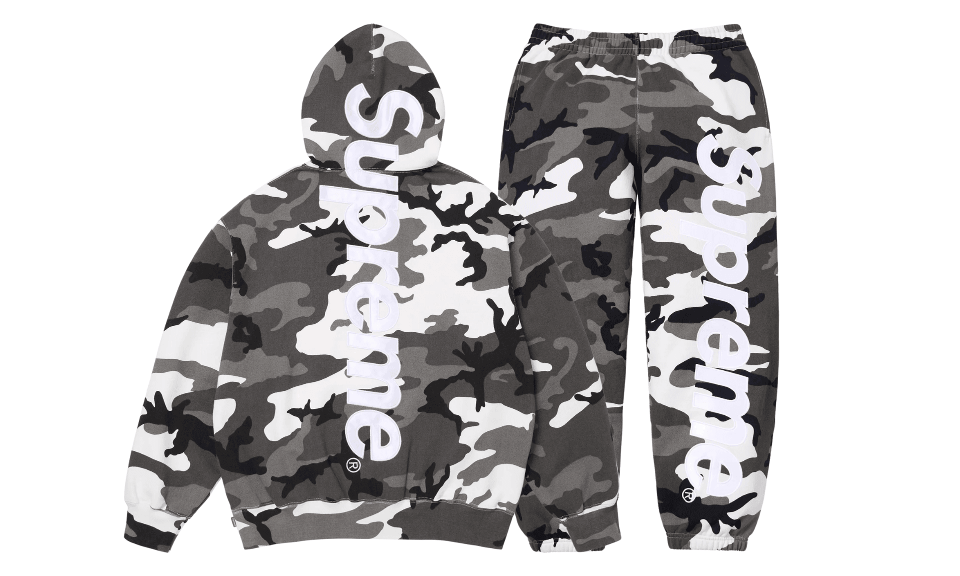 Komplet dresowy Supreme Satin Applique Snow Camo