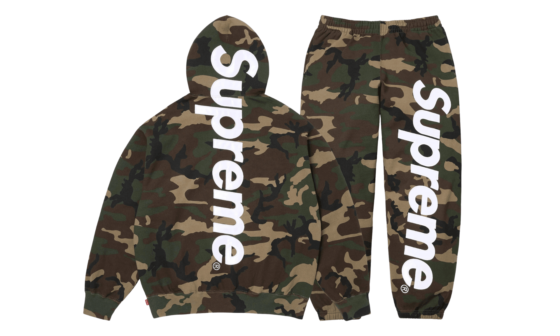 Komplet dresowy Supreme Satin Applique Woodland Camo