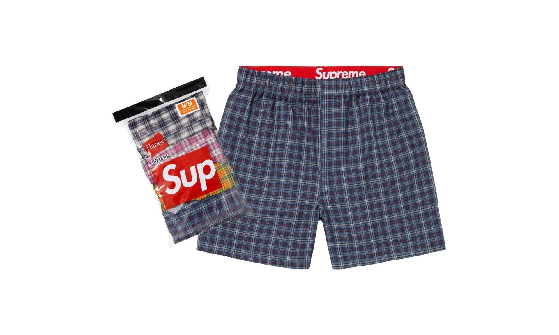 Supreme Hanes Plaid Boxers (4 sztuki)