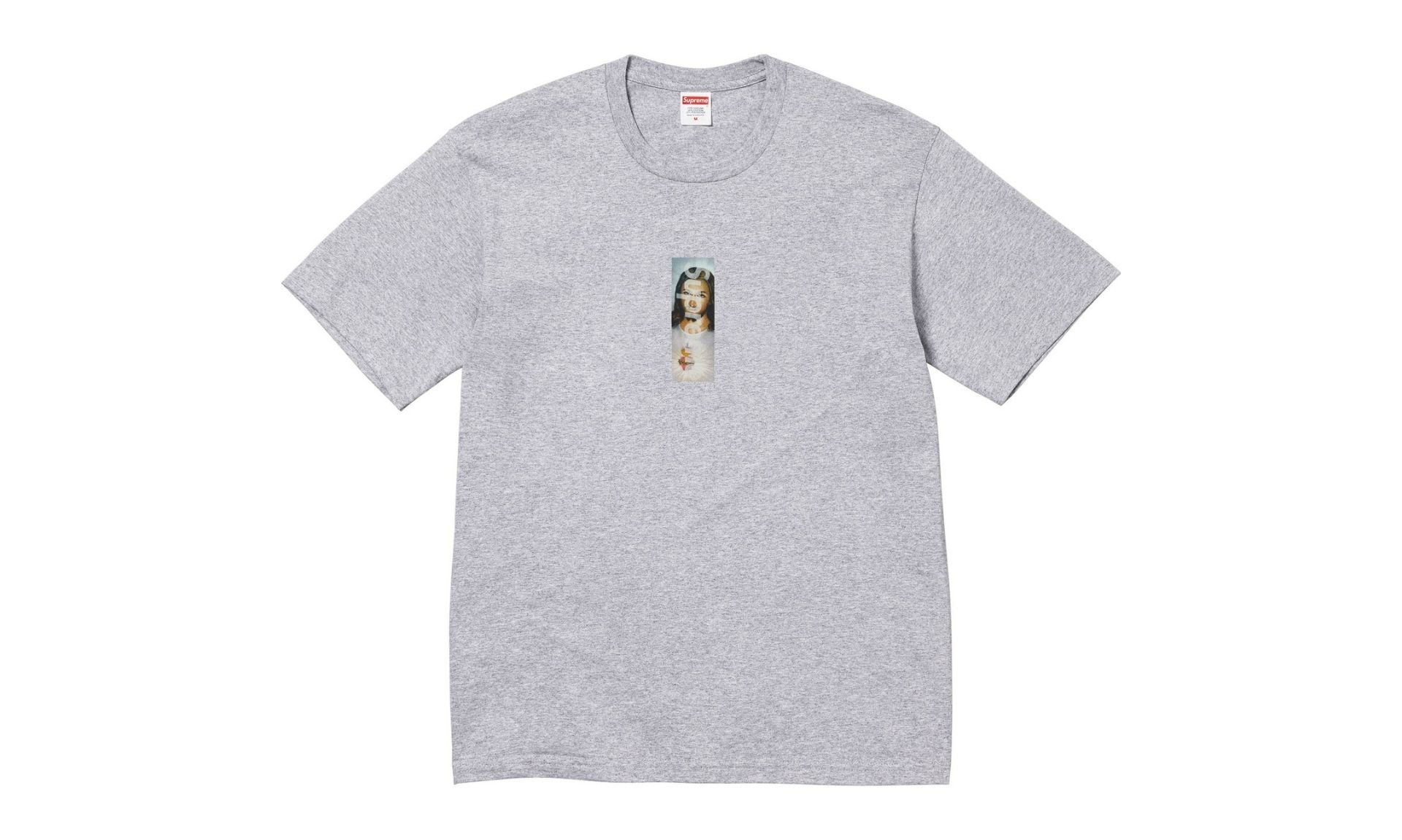 Supreme Prayer Card Box Logo Tee Heather Grey