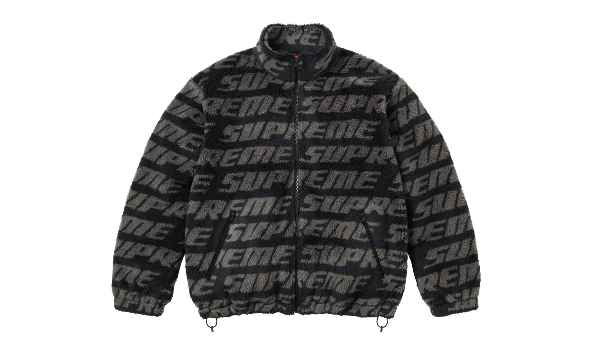 Supreme Repeat Jacquard Fleece Jacket Black