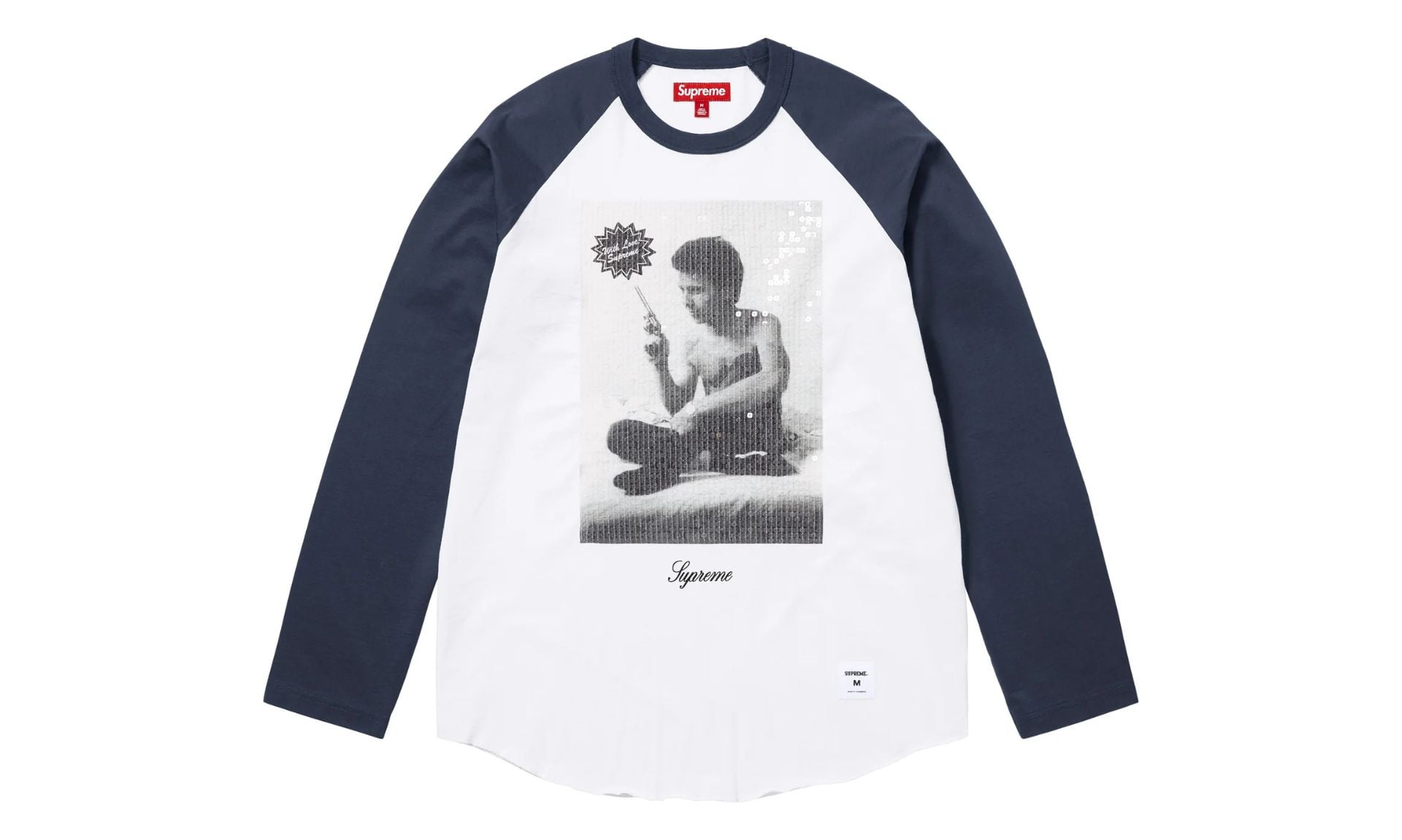 Supreme Larry Clark Sequin Raglan L/S Top Navy