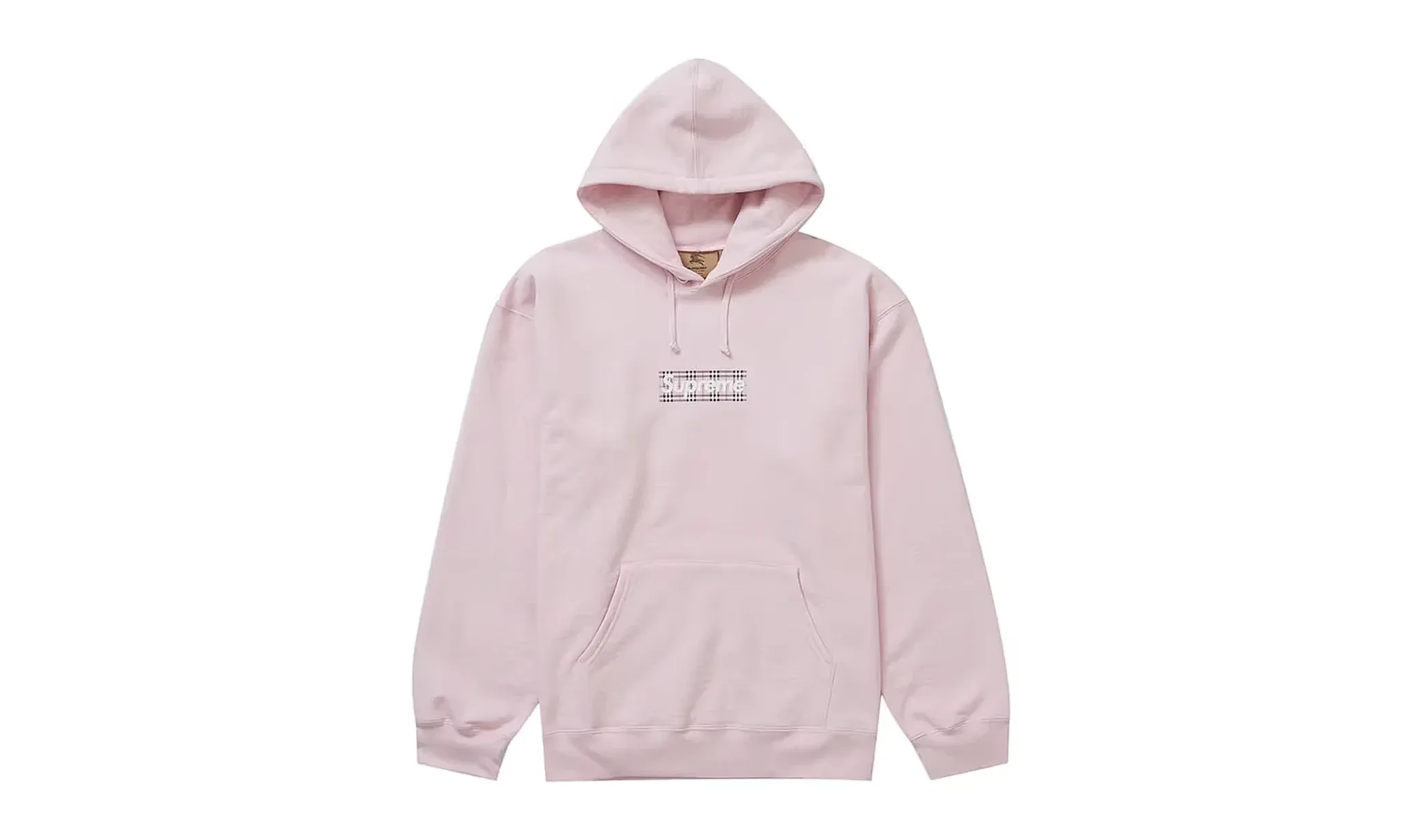 Supreme Burberry Box Logo Hoodie Pink
