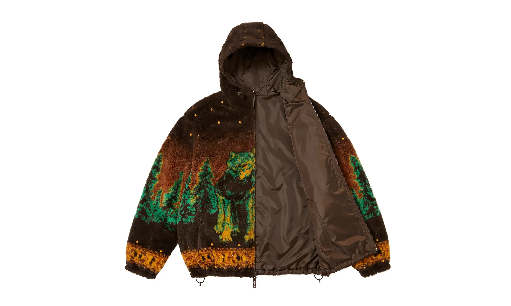 Supreme b.b. Simon Reversible Hooded Fleece Jacket Brown