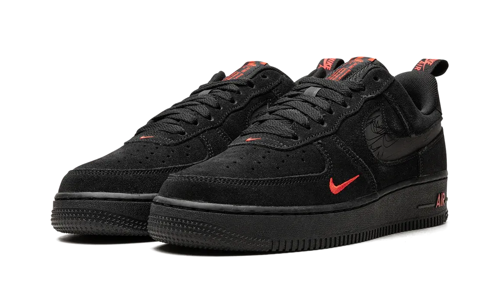 Nike Air Force 1 Low Multi-Swoosh Black Crimson