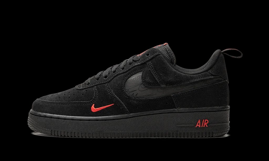 Nike Air Force 1 Low Multi-Swoosh Black Crimson