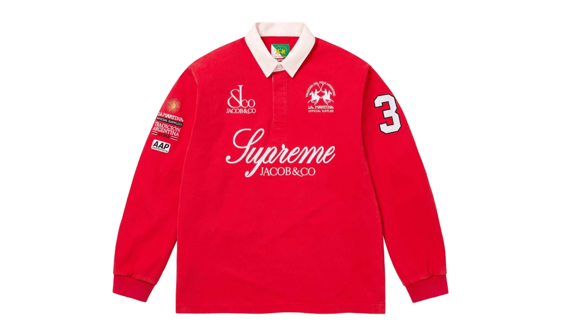 Supreme x La Martina x Jacob & Co Rugby Red