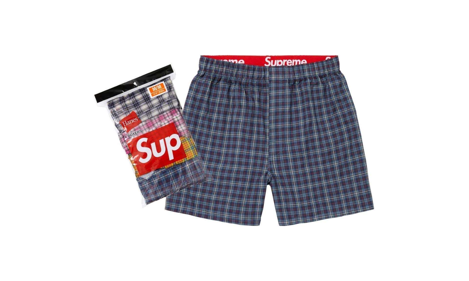 Supreme Hanes Plaid Boxers (4 sztuki) | OVERCEZ