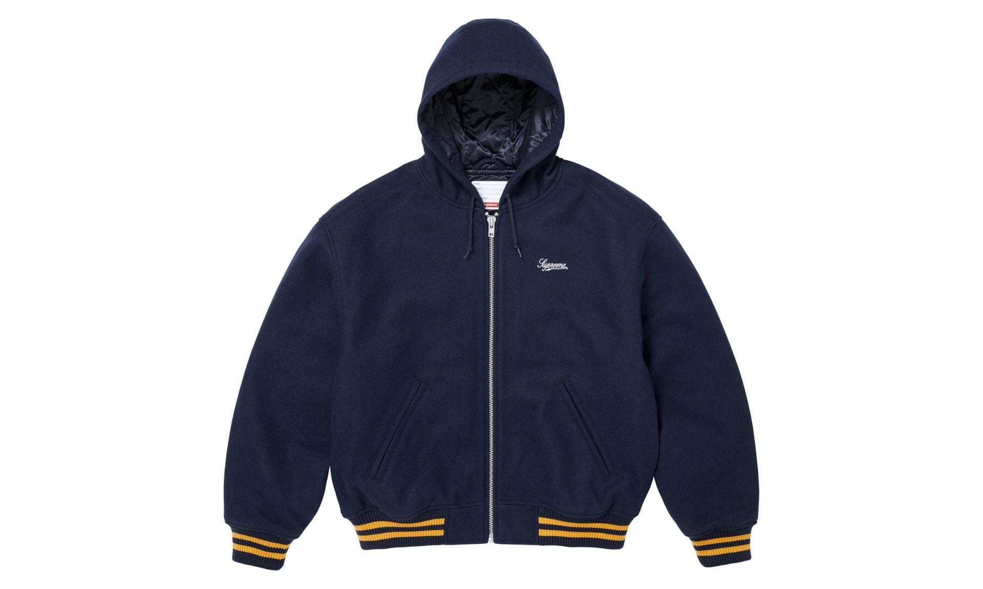 Supreme Larry Clark Hooded Varsity Jacket Navy