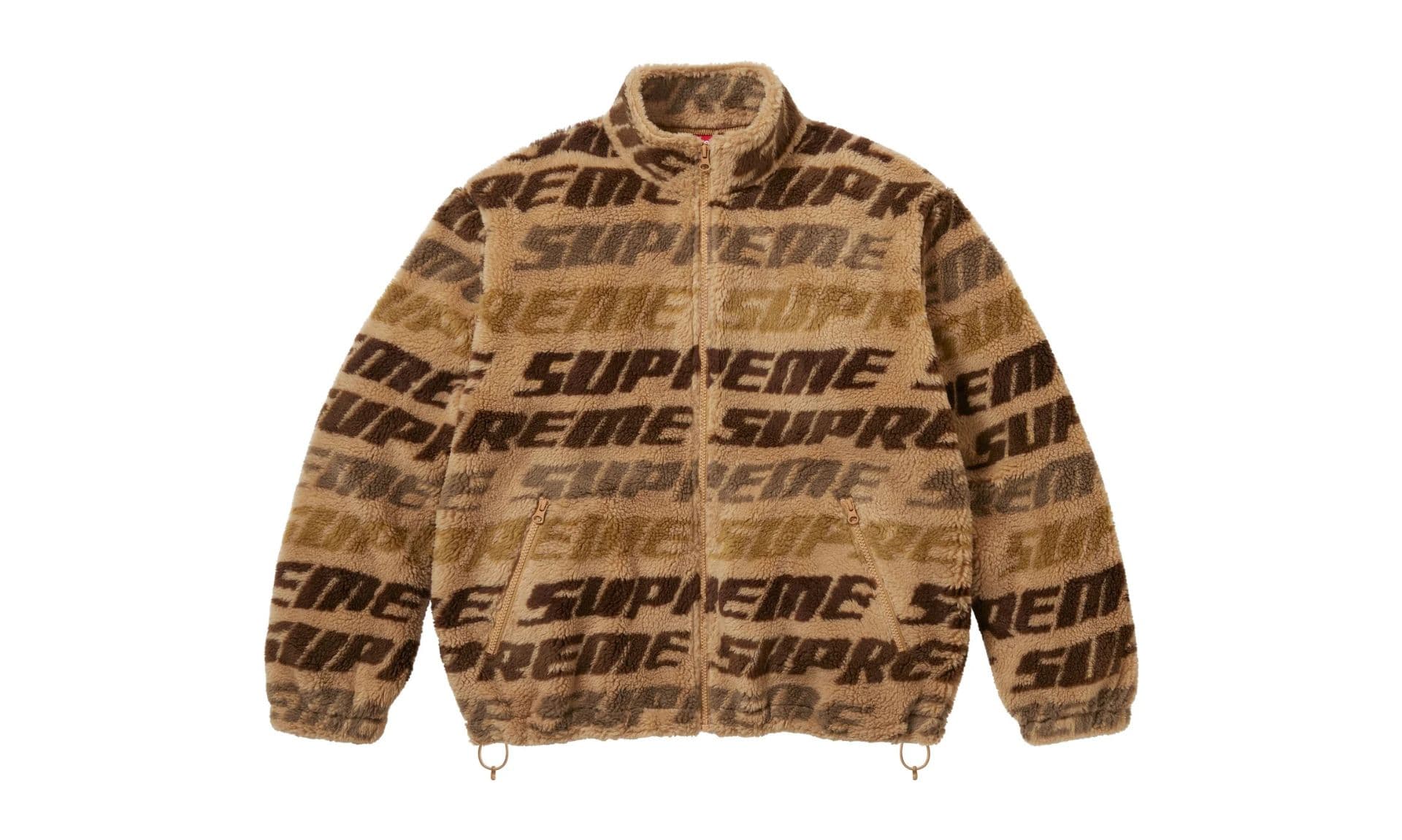 Supreme Repeat Jacquard Fleece Jacket Tan