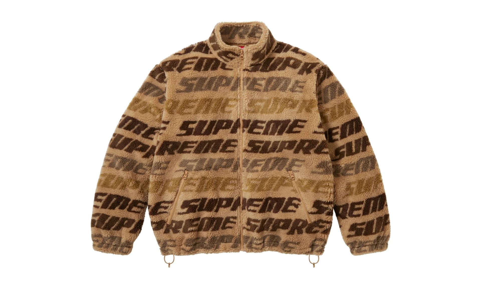 Supreme Repeat Jacquard Fleece Jacket Tan