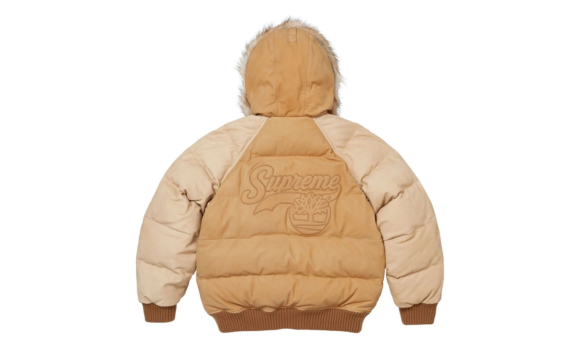 Supreme Timberland Suede Puffer Jacket Brown