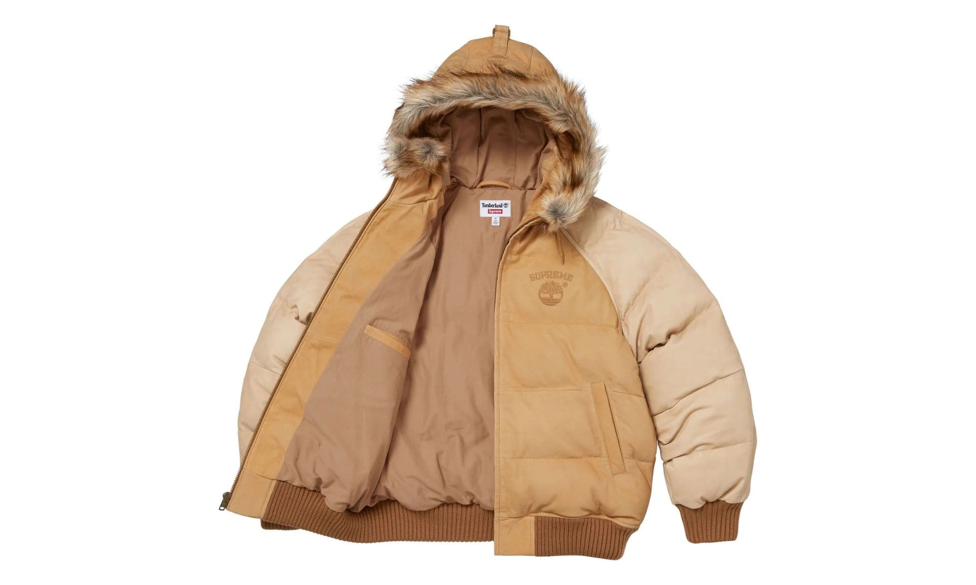 Supreme Timberland Suede Puffer Jacket Brown | OVERCEZ
