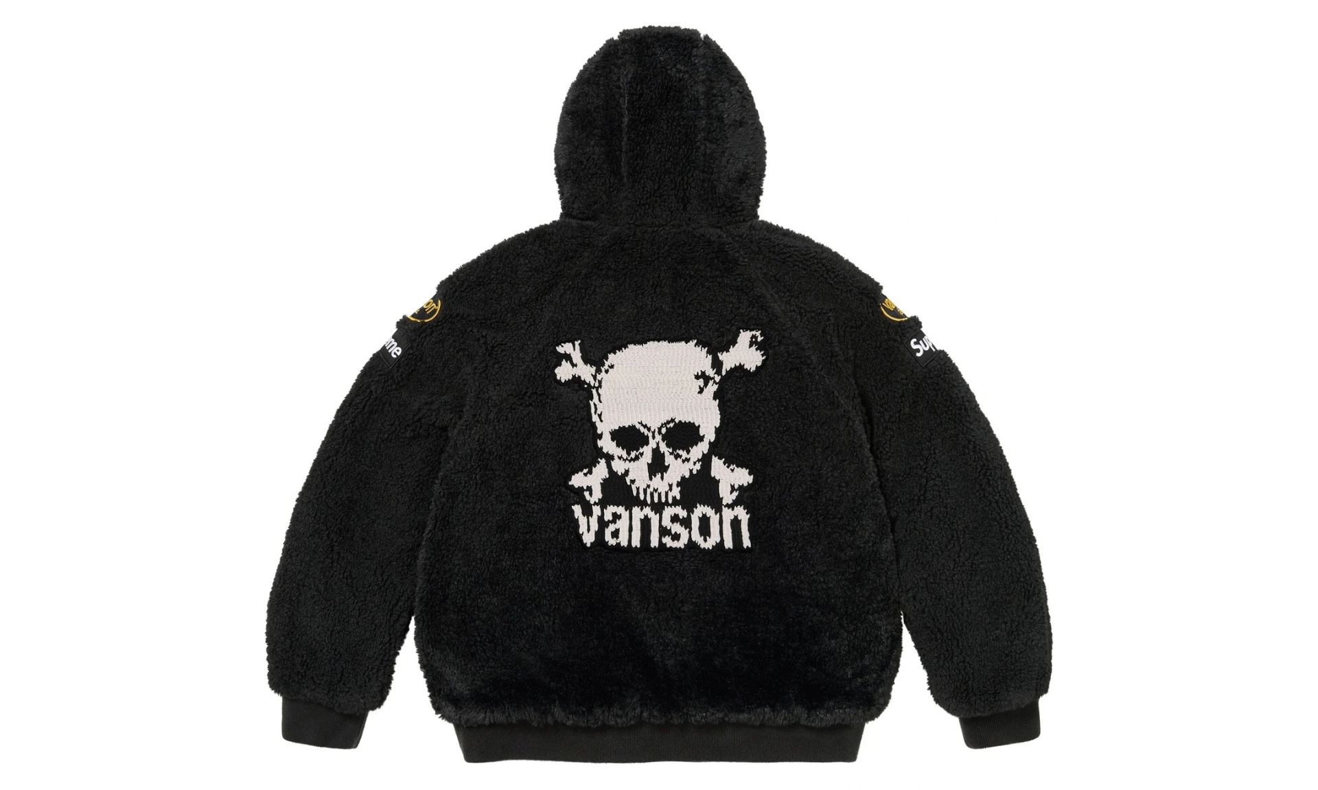 Supreme Vanson Leathers Reversible Quilted Hooded Jacket Black