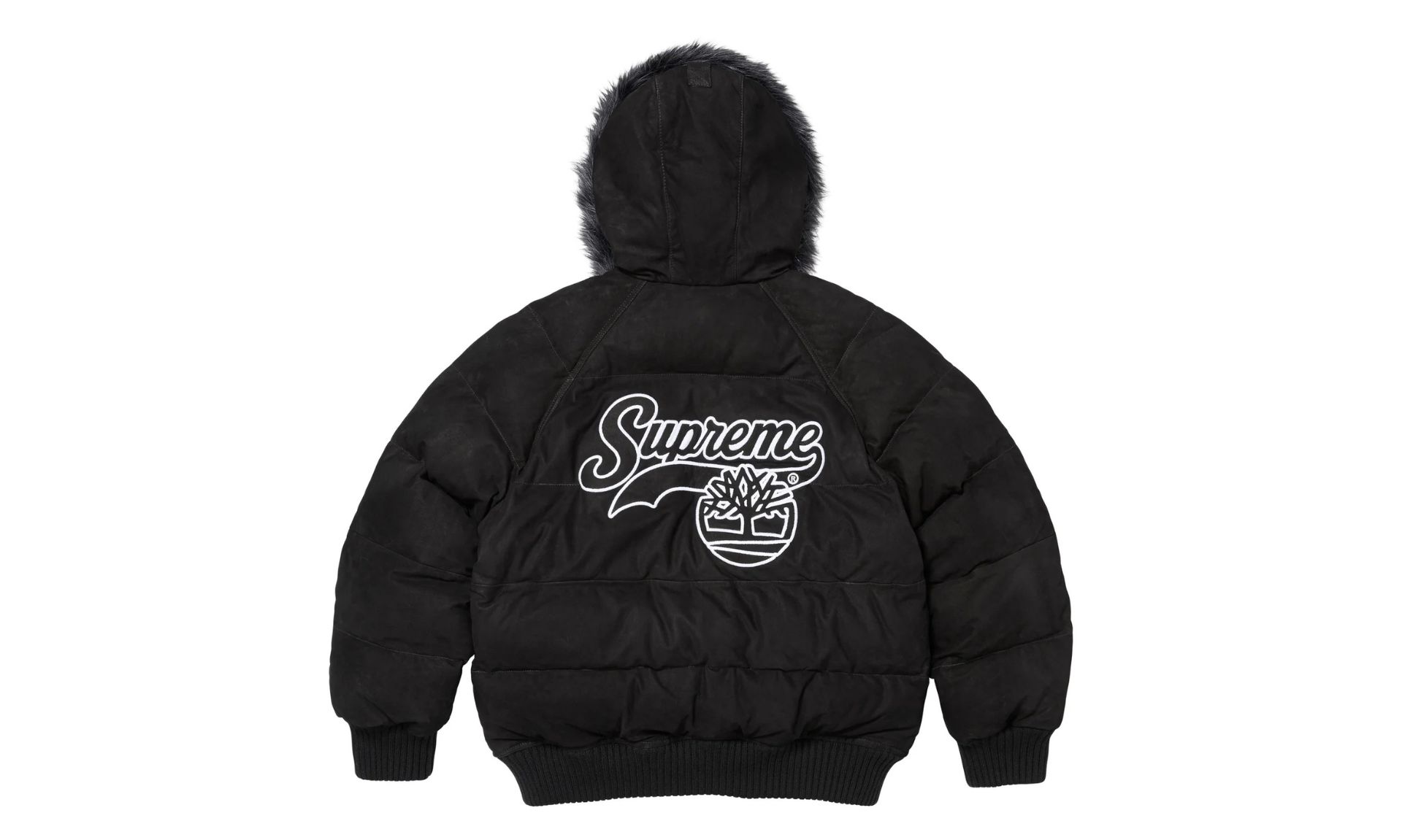 Supreme Timberland Suede Puffer Jacket Black