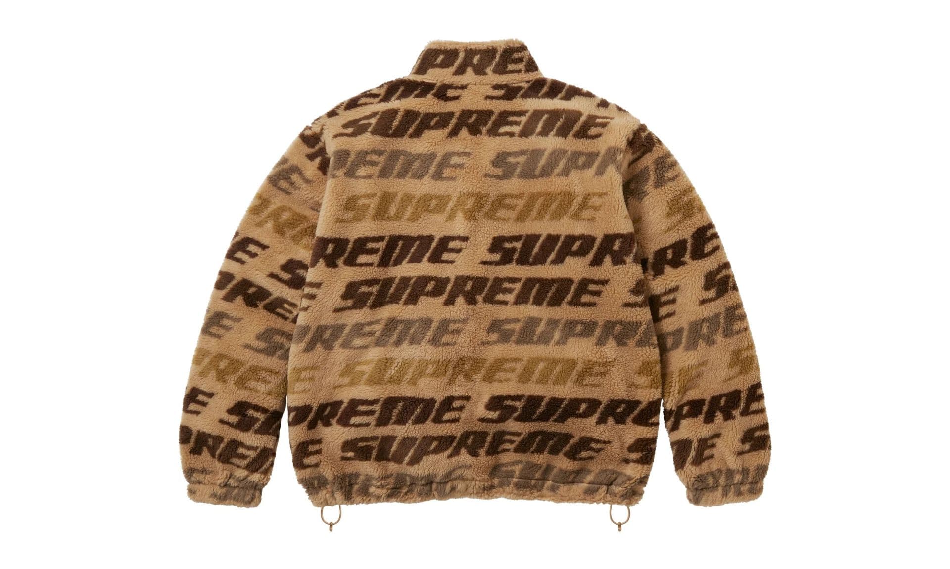 Supreme Repeat Jacquard Fleece Jacket Tan | OVERCEZ