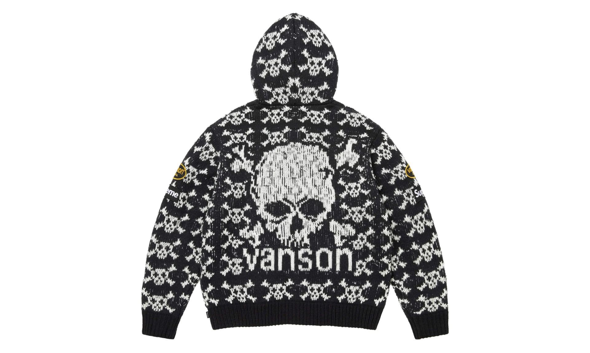 Supreme x Vanson Leathers Skull Zip Up Hooded Sweater Black | OVERCEZ