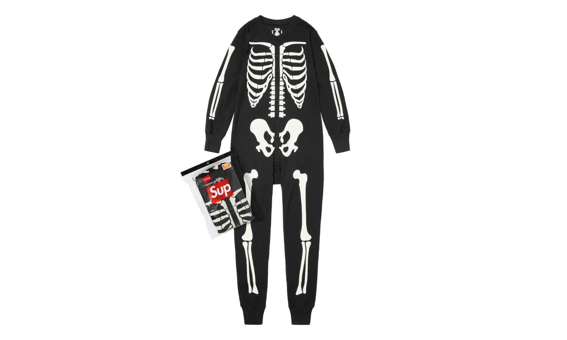 Supreme Hanes Bones Thermal Union Suit Black