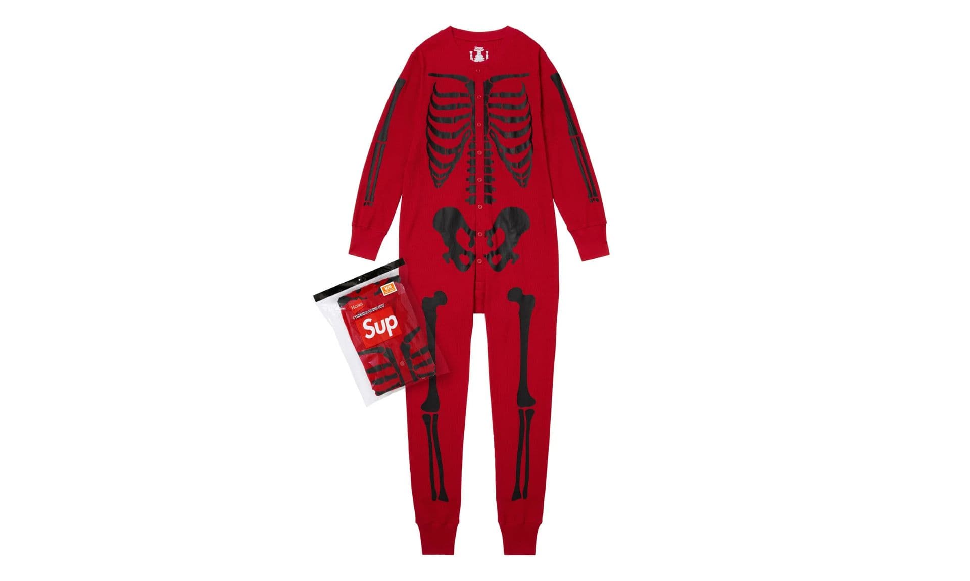 Supreme Hanes Bones Thermal Union Suit Red