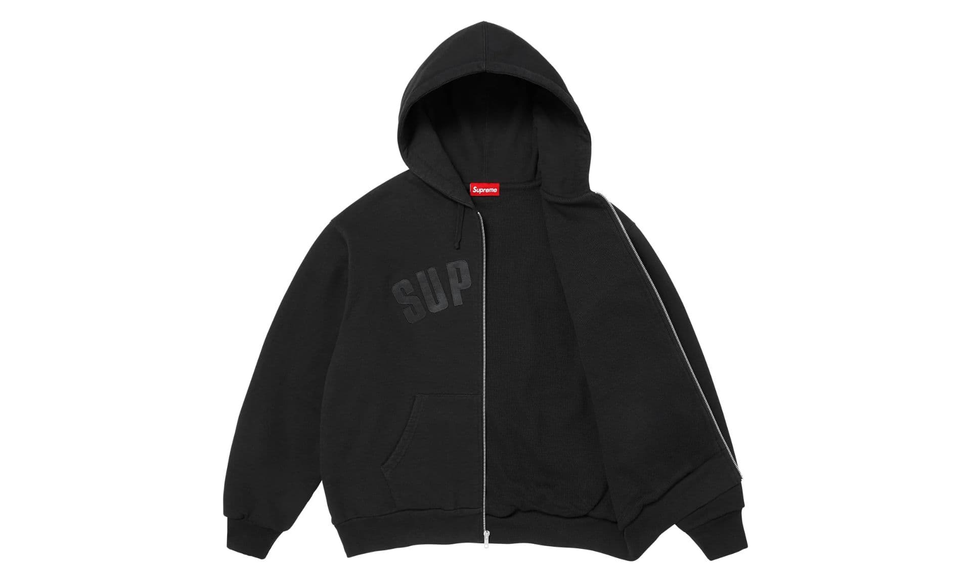 Supreme Arc Thermal Lined Zip Up Hooded Sweatshirt Black | OVERCEZ