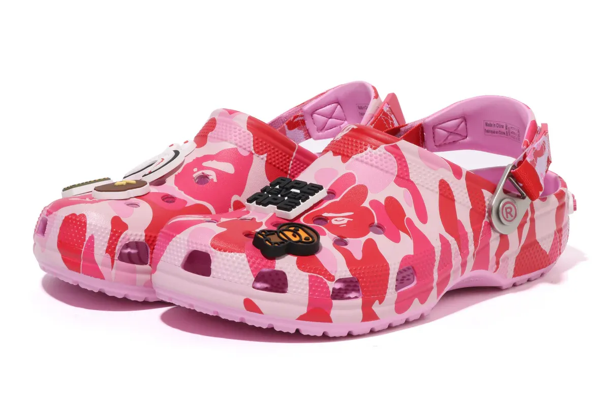 Crocs Classic Clog A Bathing Ape ABC Camo Pink