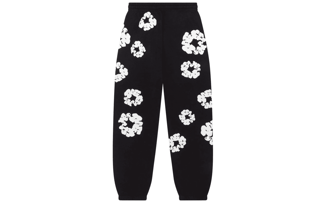 Denim Tears The Cotton Wreath Sweatpants Black | OVERCEZ