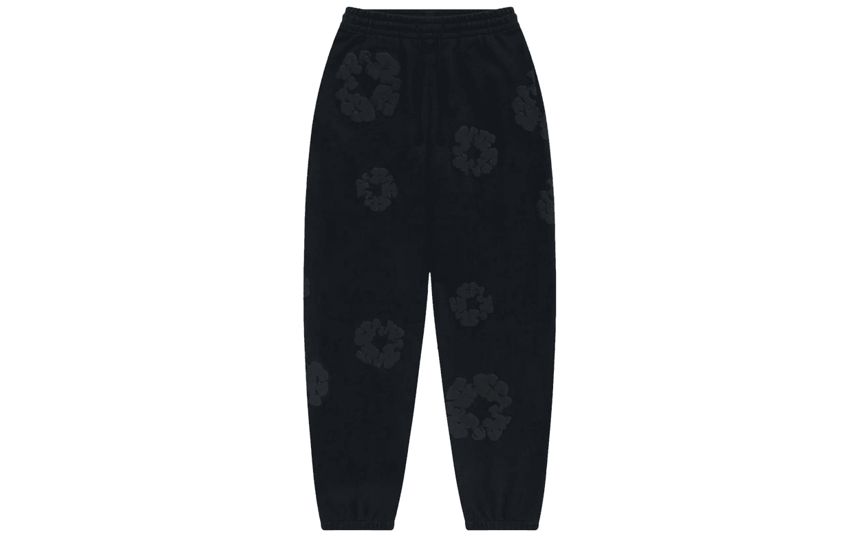 Denim Tears Cotton Wreath Sweatpants Black Monochrome