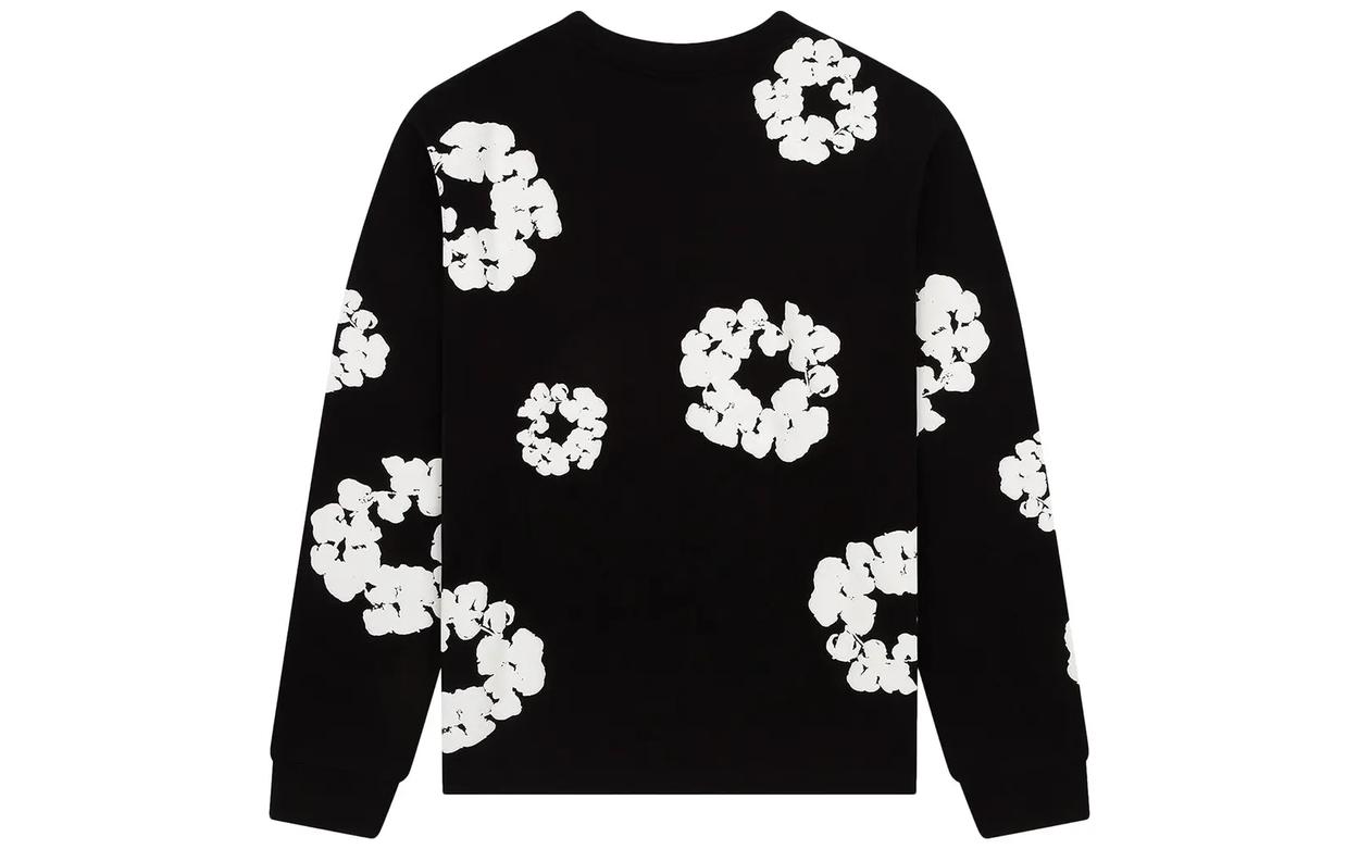 Denim Tears Long Sleeve Cotton Wreath T-shirt Black