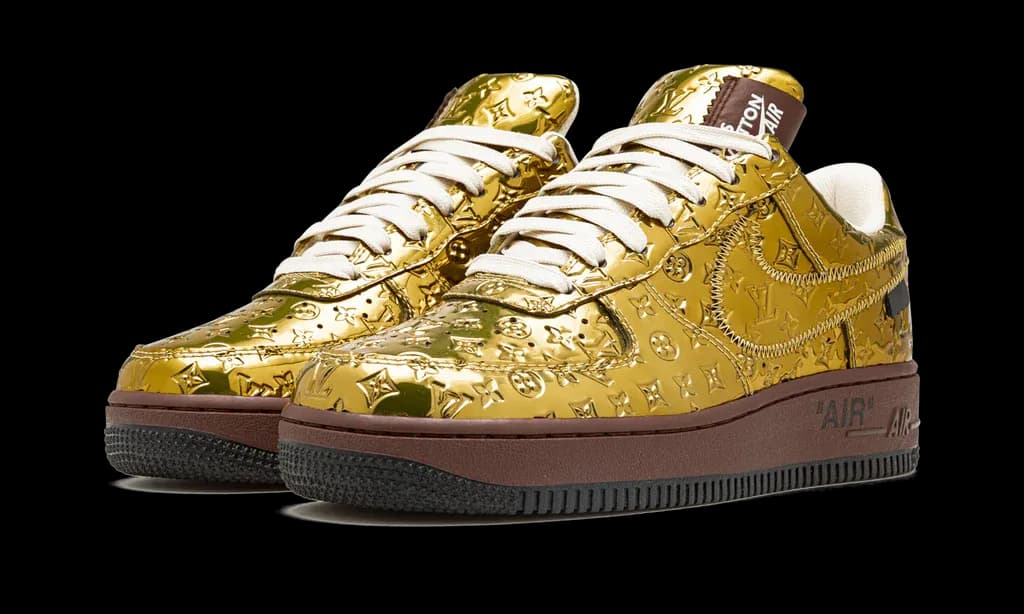 Louis Vuitton Nike Air Force 1 Low By Virgil Abloh Metallic Gold | OVERCEZ