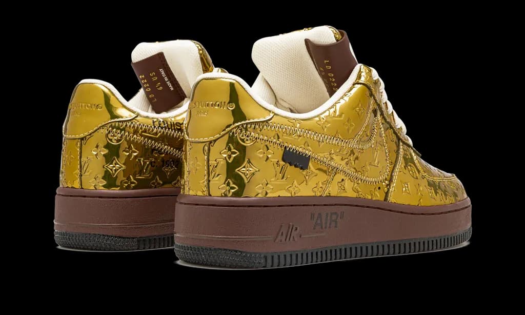 Louis Vuitton Nike Air Force 1 Low By Virgil Abloh Metallic Gold | OVERCEZ