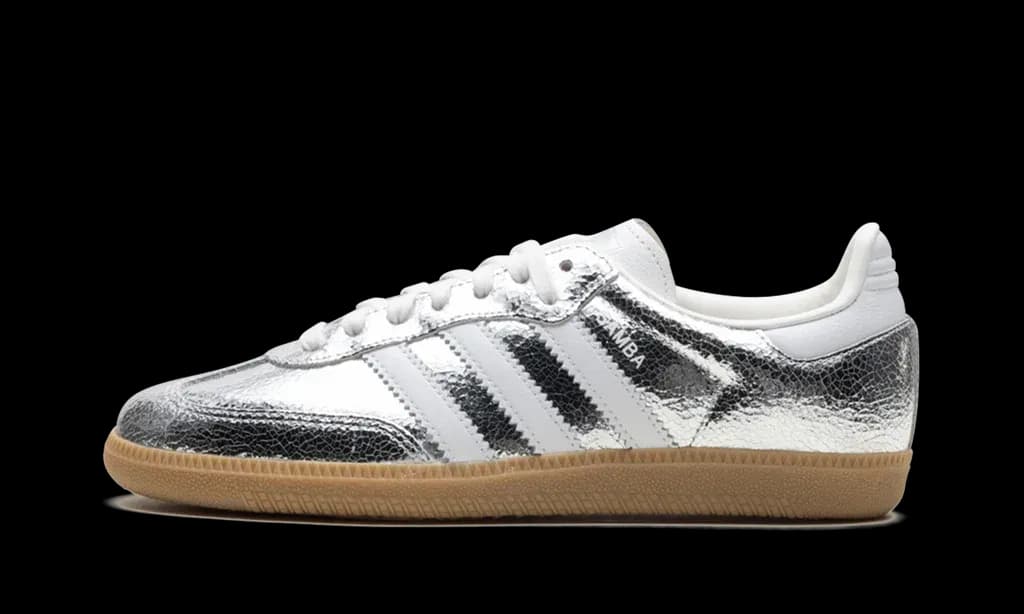 Adidas Samba OG Silver Metallic Cracked Leather (W) | OVERCEZ