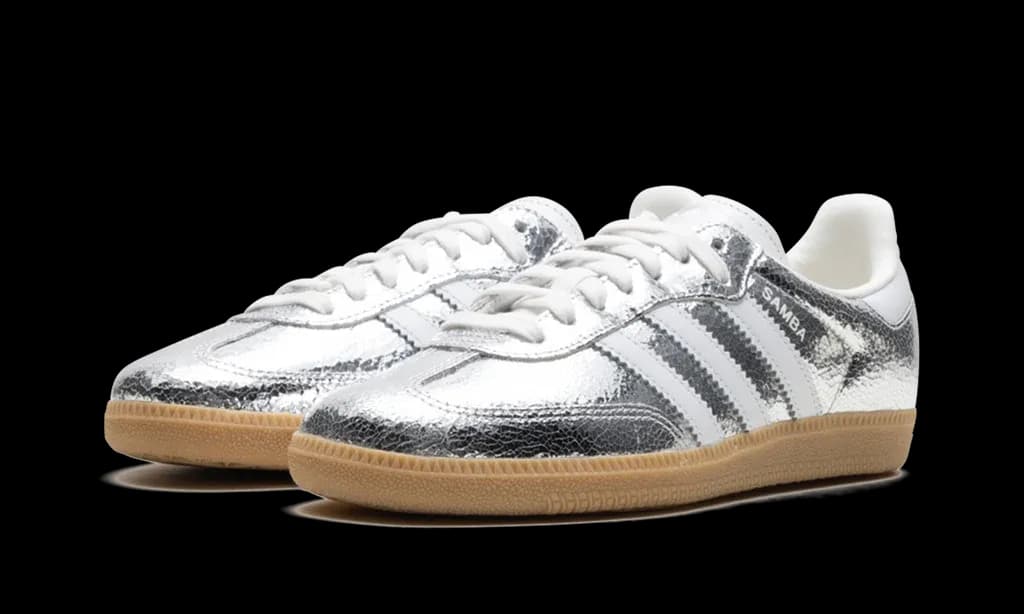 Adidas Samba OG Silver Metallic Cracked Leather (W) | OVERCEZ