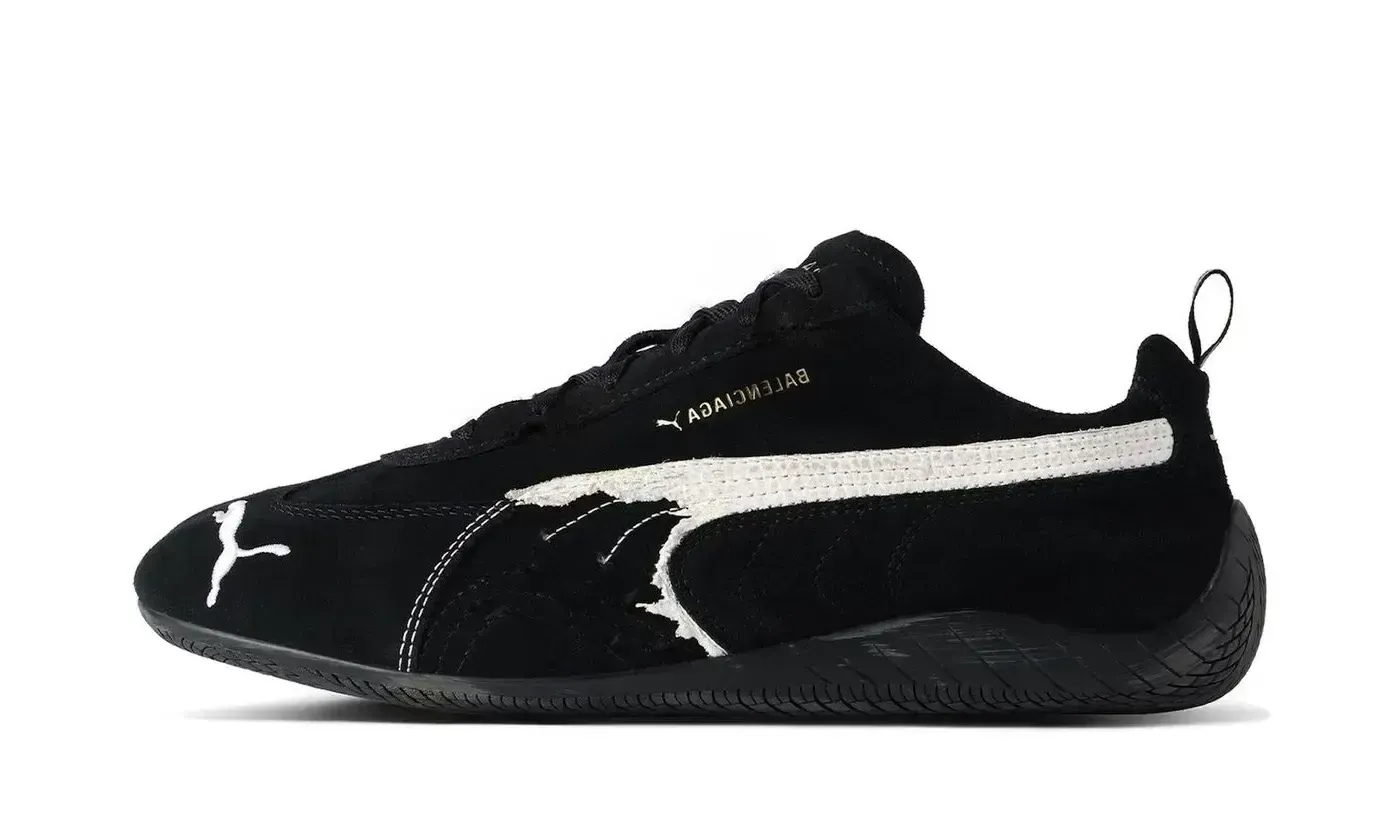 Balenciaga x Puma Speedcat Suede Distressed Black White | OVERCEZ