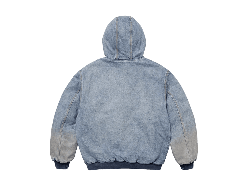 Supreme Reflective Arc Hooded Work Jacket Denim | OVERCEZ