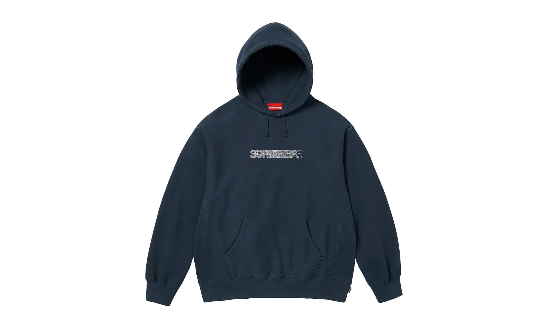 Supreme Swarovski Motion Logo Hooded Sweatshirt Navy | OVERCEZ