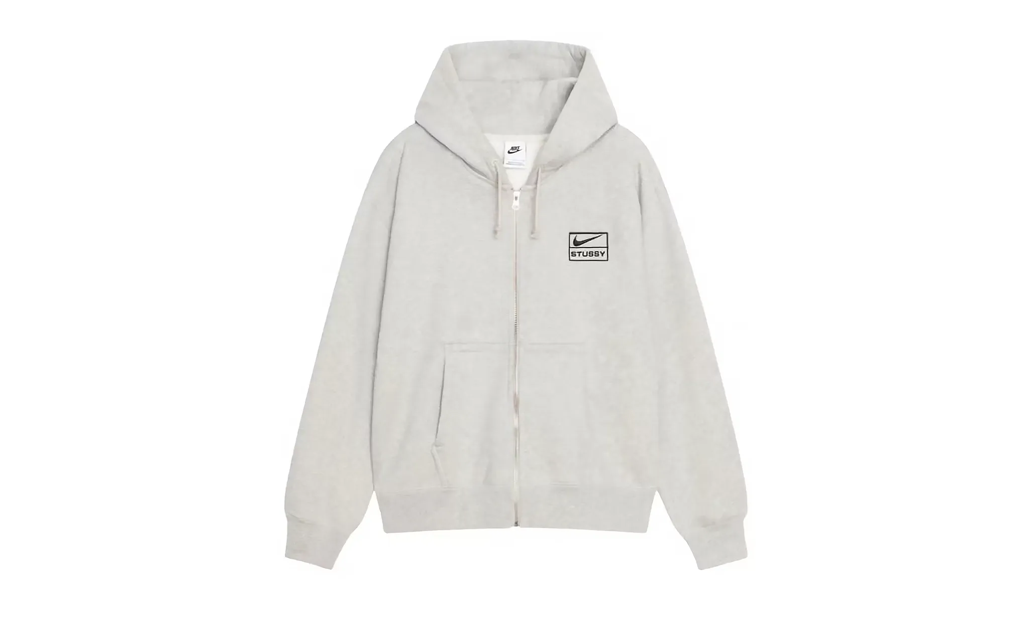 Nike x Stussy Fleece Zip Hoodie Grey Heather | OVERCEZ