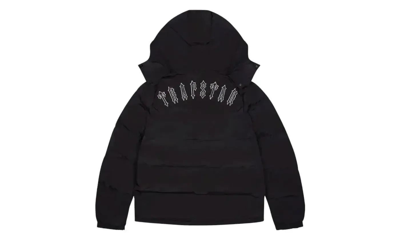 Trapstar Irongate Detachable Hooded Puffer Jacket Black | OVERCEZ