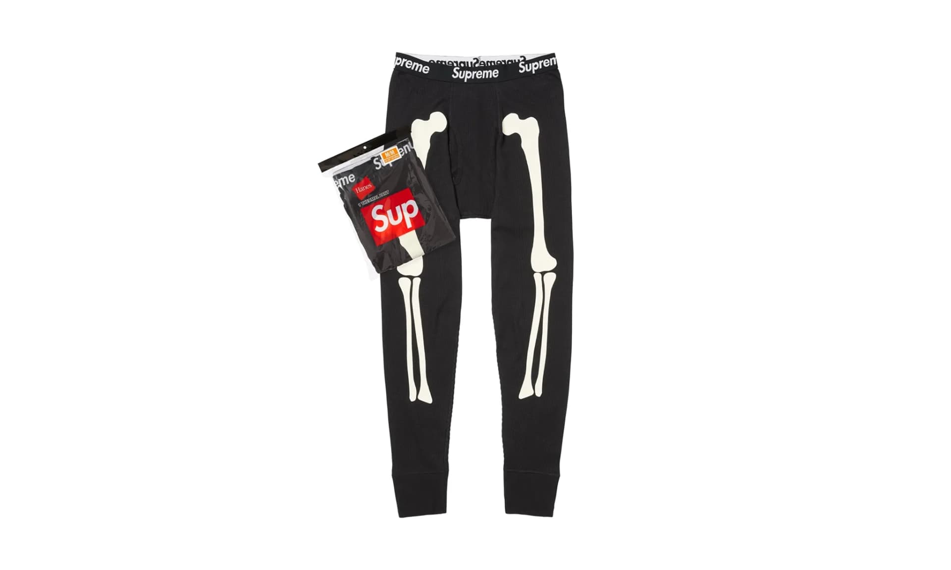 Supreme Hanes Bones Thermal Pant Black | OVERCEZ