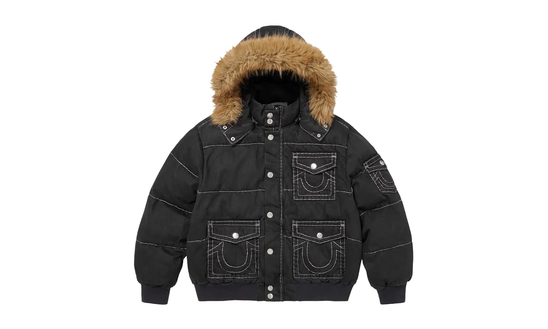 Supreme True Religion Puffer Jacket Black | OVERCEZ