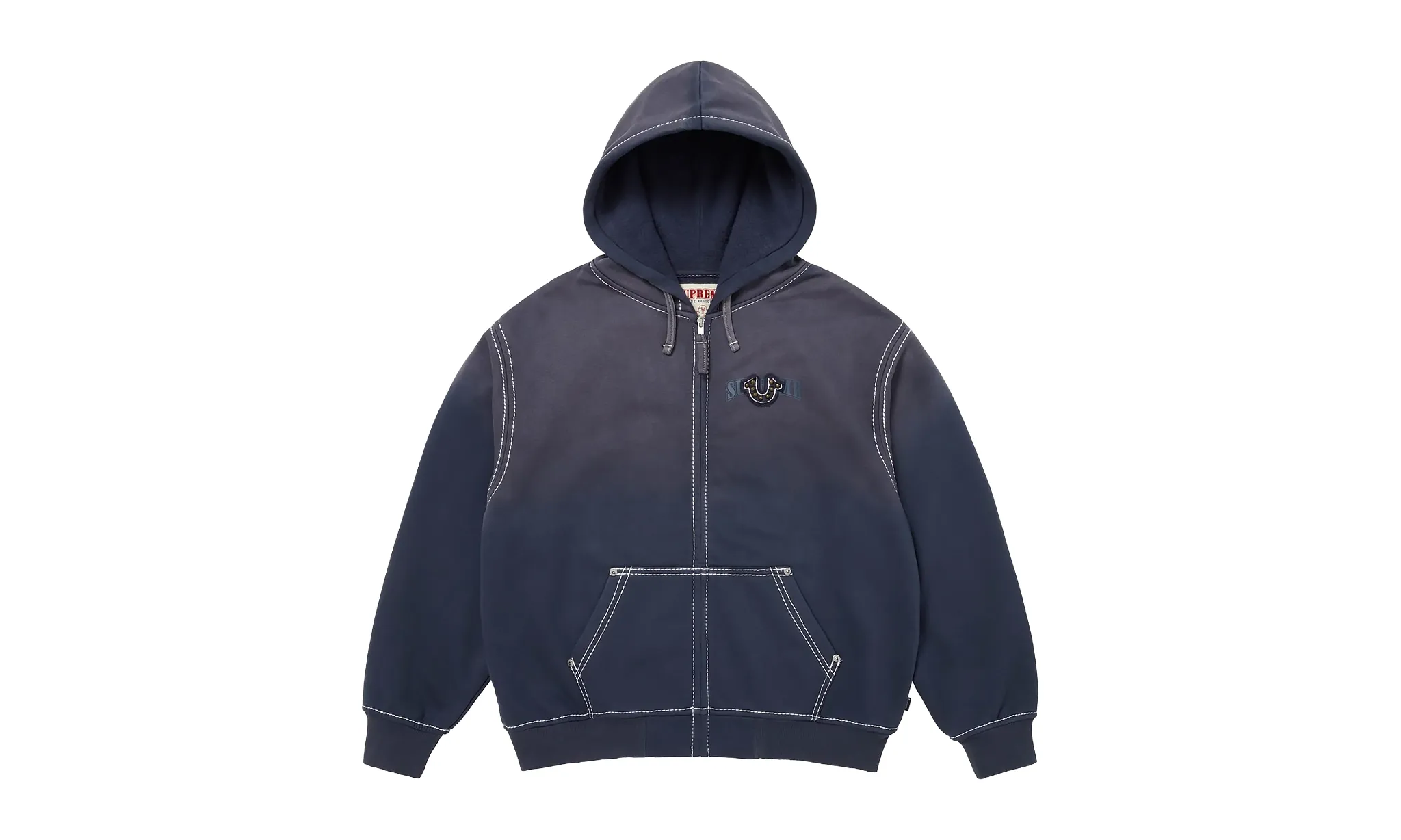 Supreme True Religion Zip Up Hooded Sweatshirt Navy | OVERCEZ