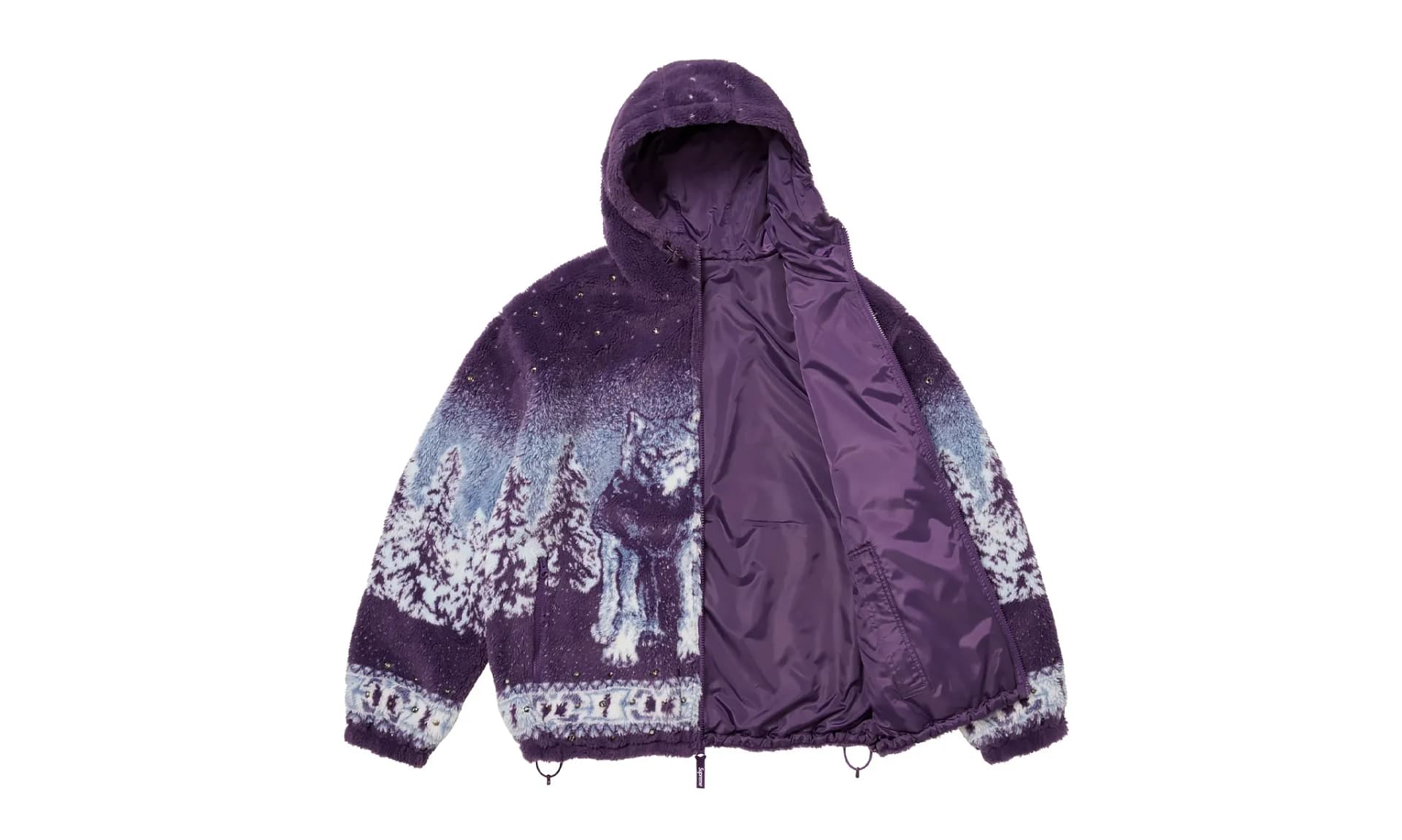 Supreme b.b. Simon Reversible Hooded Fleece Jacket Purple | OVERCEZ