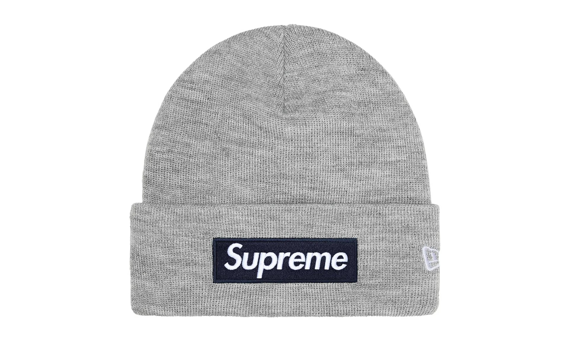 Supreme New Era Box Logo Beanie Heather Grey (FW25)