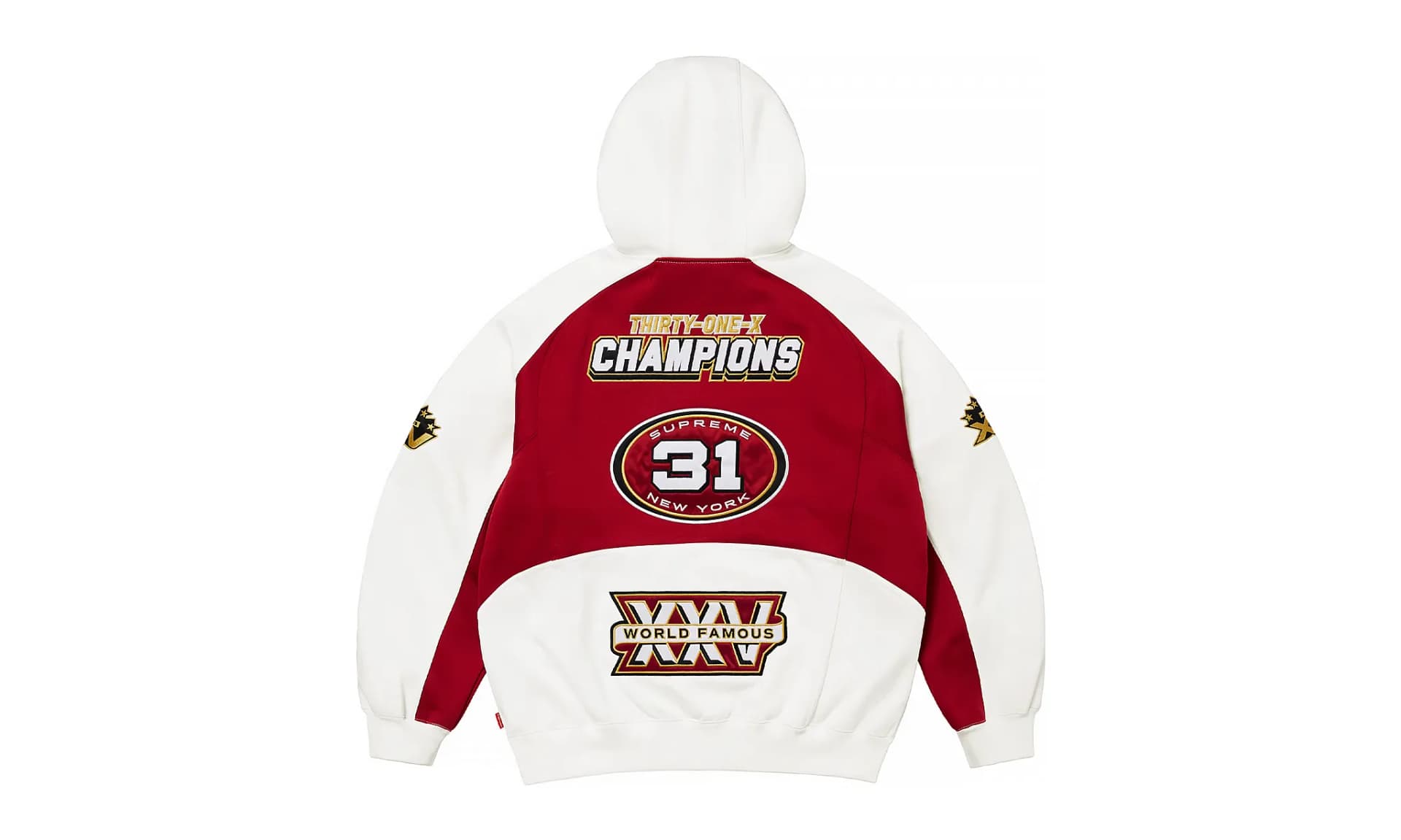 Supreme Football Zip Up Hooded Sweatshirt White (FW25) | OVERCEZ