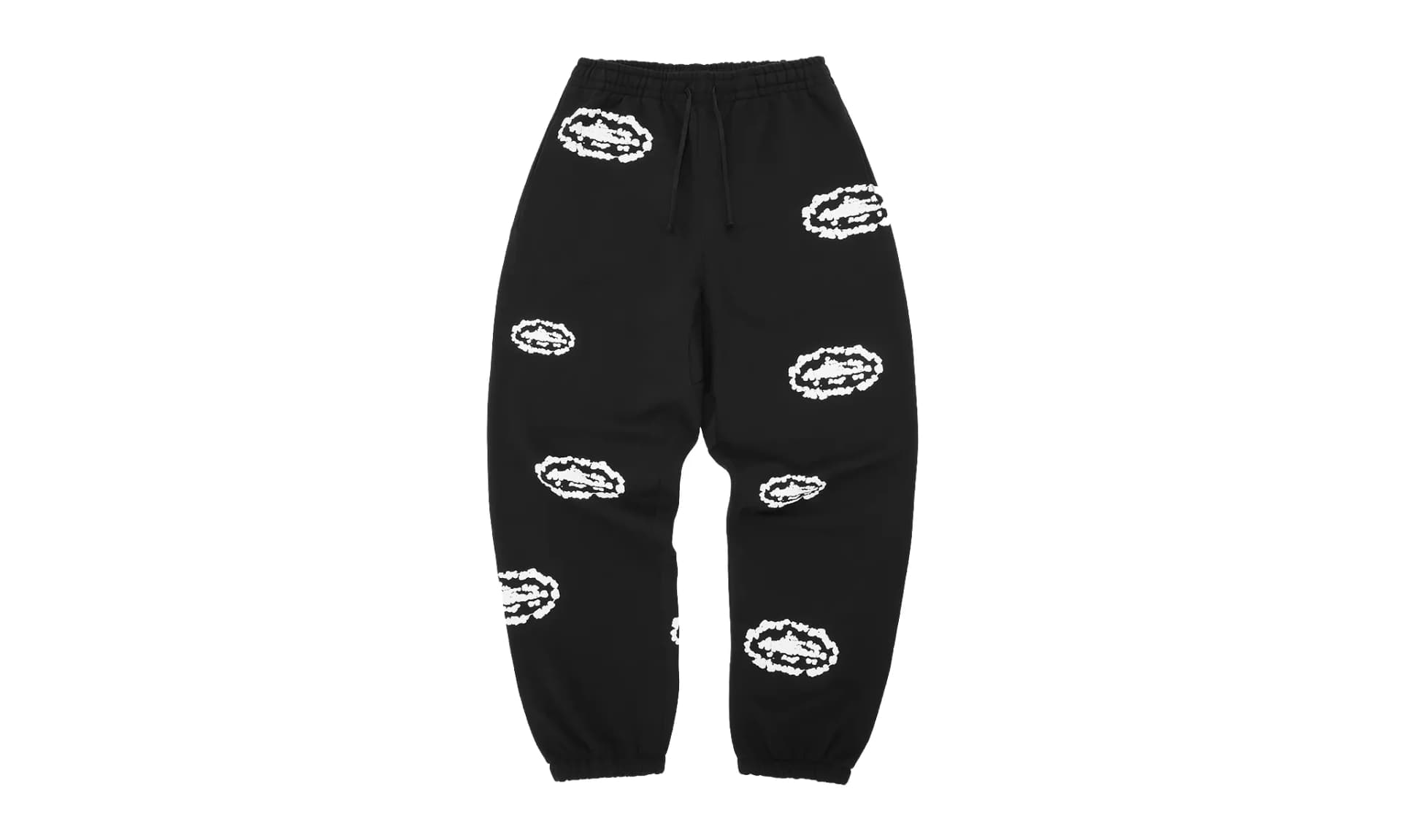 Corteiz x Denim Tears Island Wreath Sweatpant Black | OVERCEZ