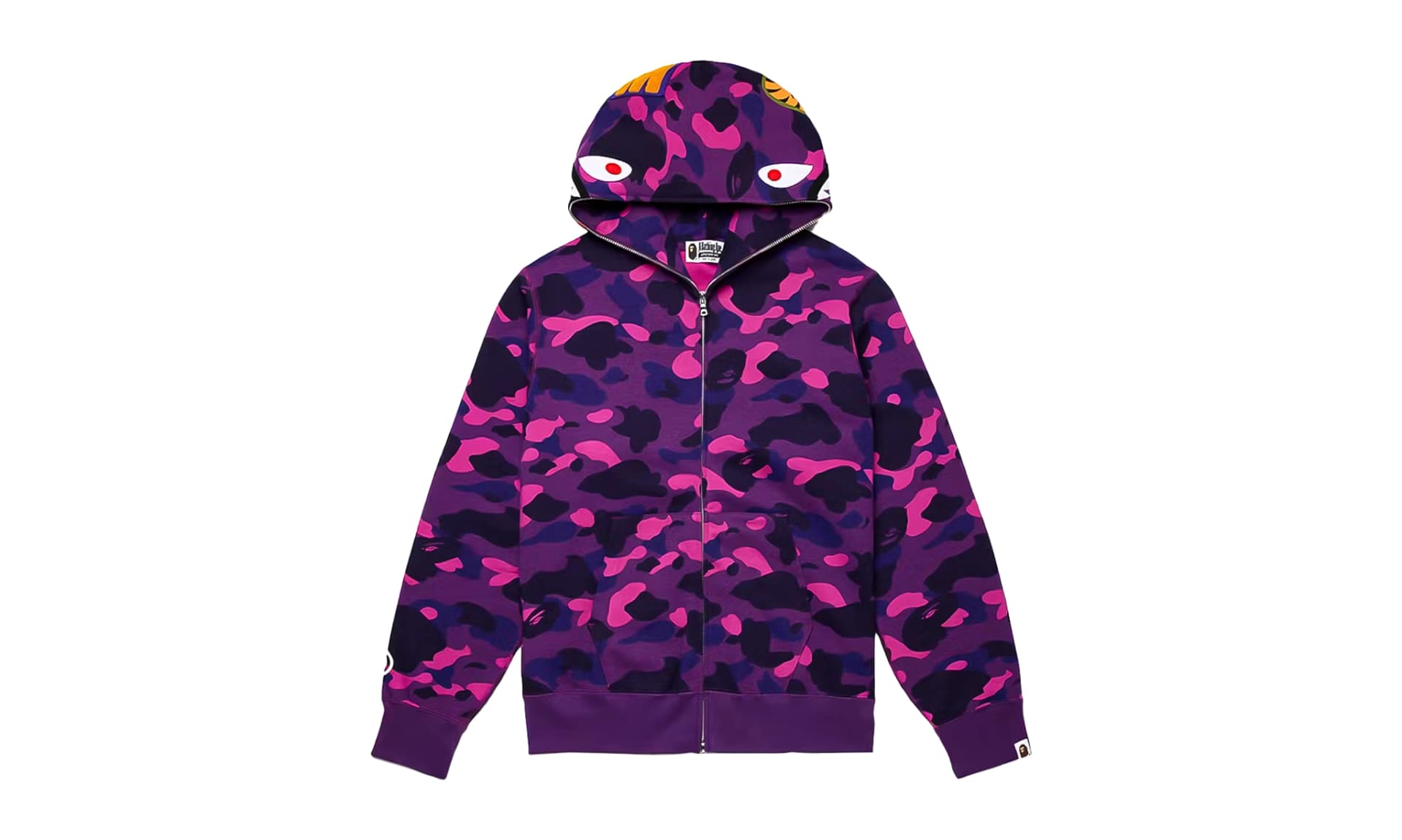 BAPE Color Camo Shark Full Zip Hoodie Purple | OVERCEZ