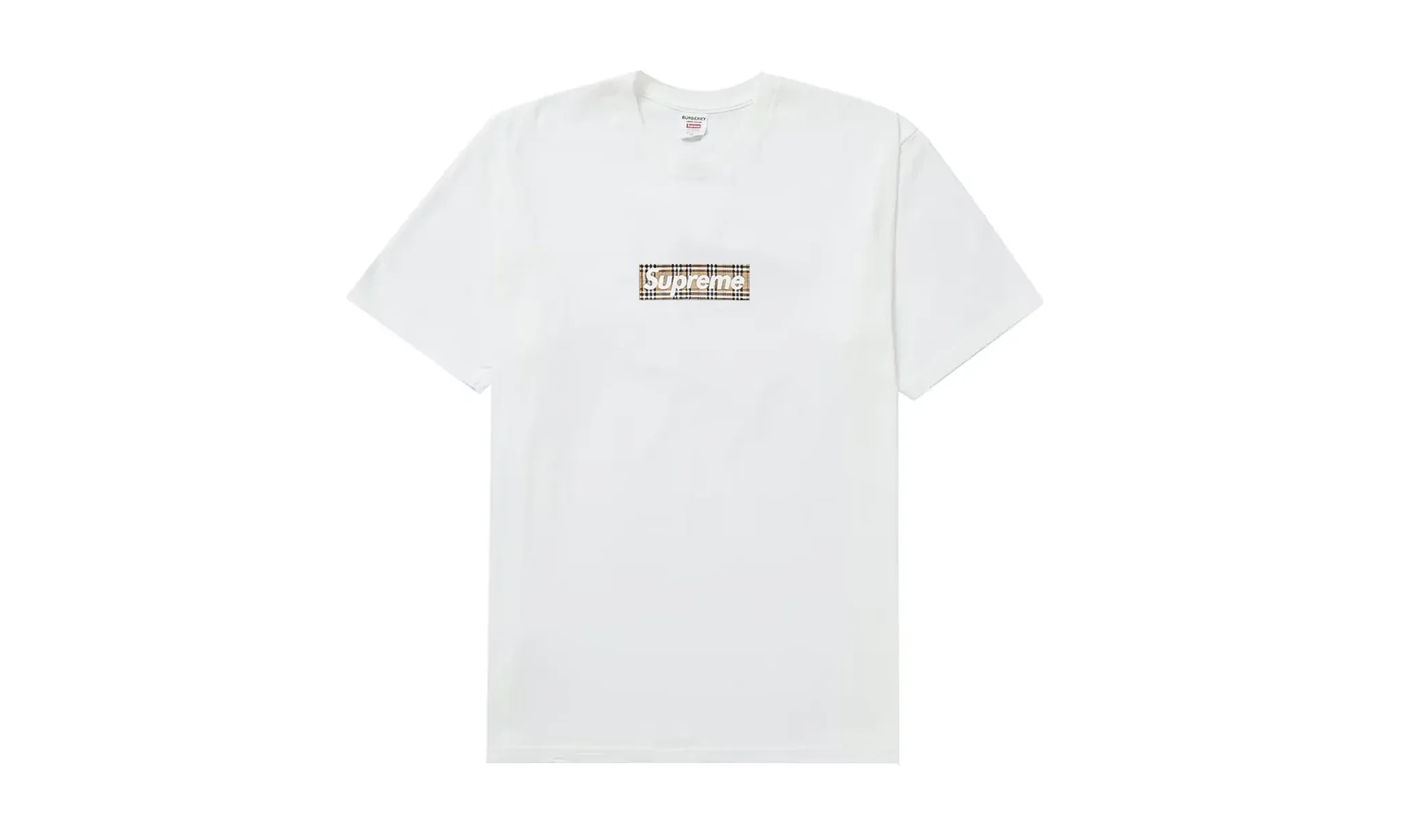 Supreme Burberry Box Logo Tee White
