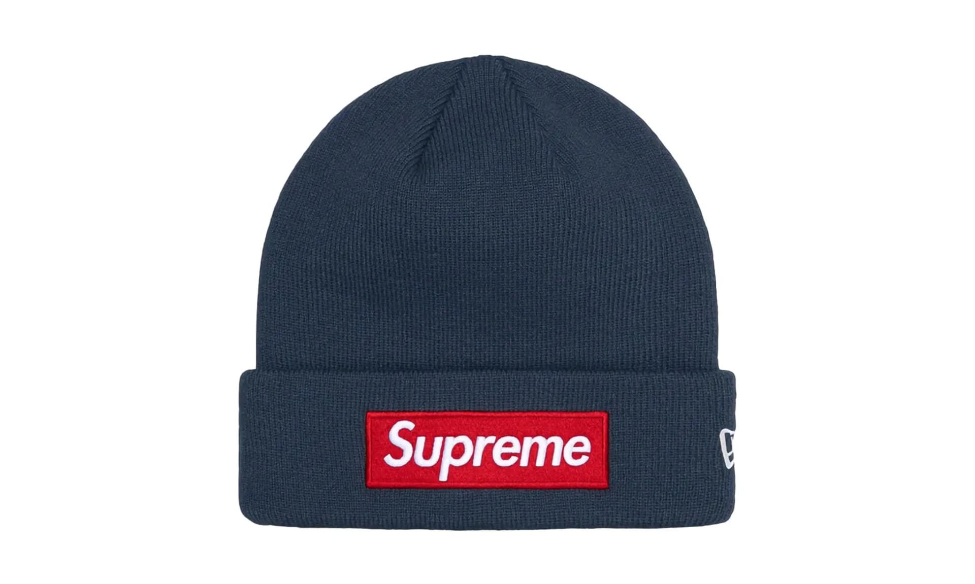 Supreme New Era Box Logo Beanie Navy (FW24)