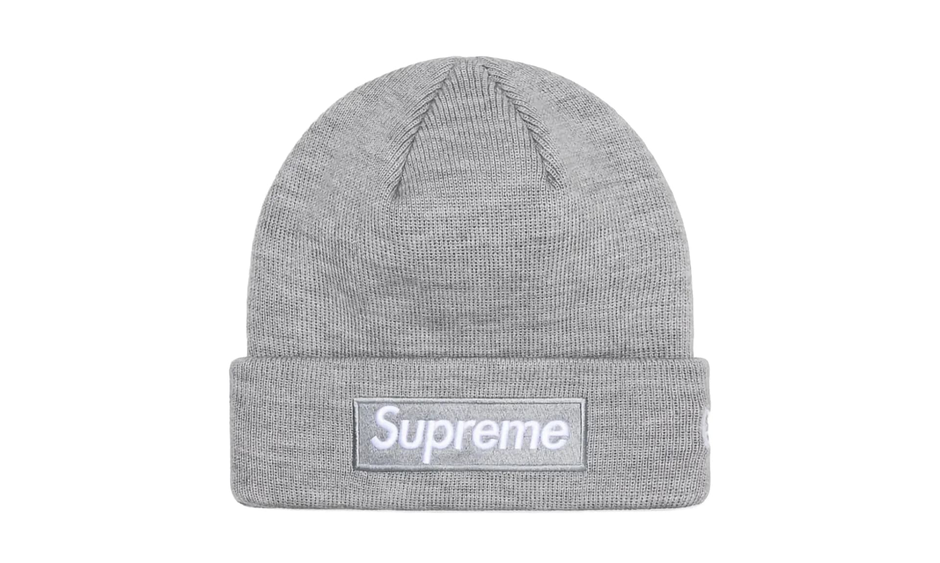 Supreme New Era Box Logo Beanie Heather Grey (FW24)
