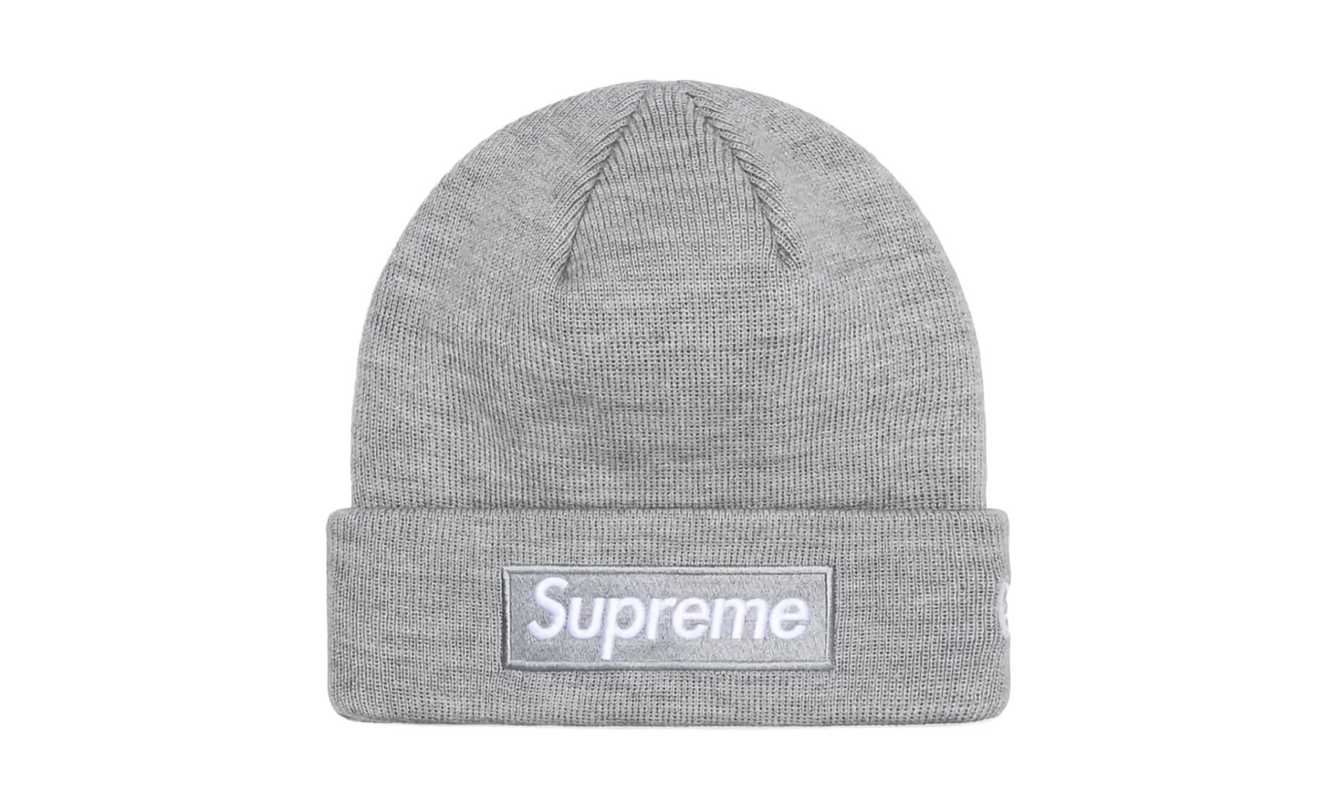 Supreme New Era Box Logo Beanie Heather Grey (FW24)