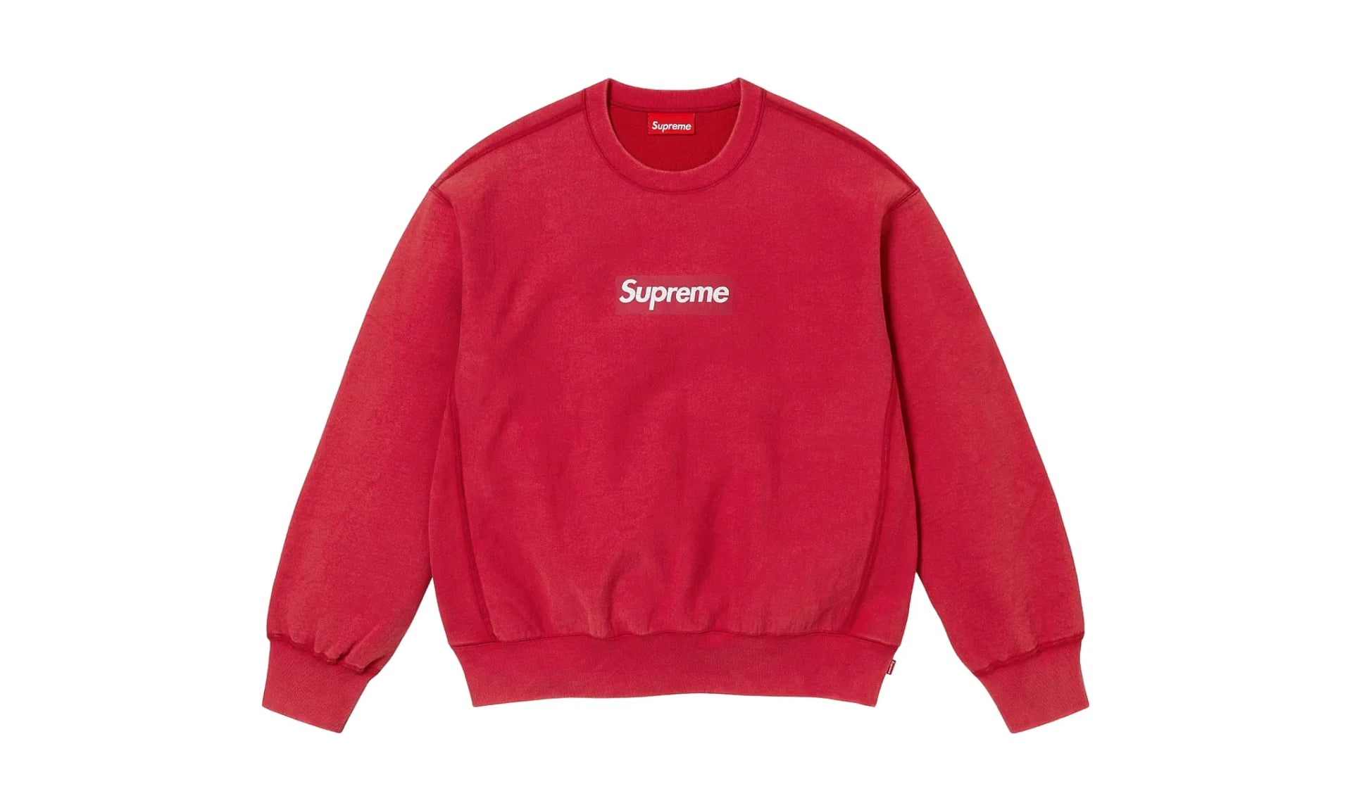 Supreme Washed Box Logo Crewneck Red